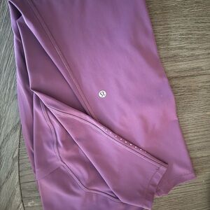 Lululemon Soft Purple Leggings with sparkly accents